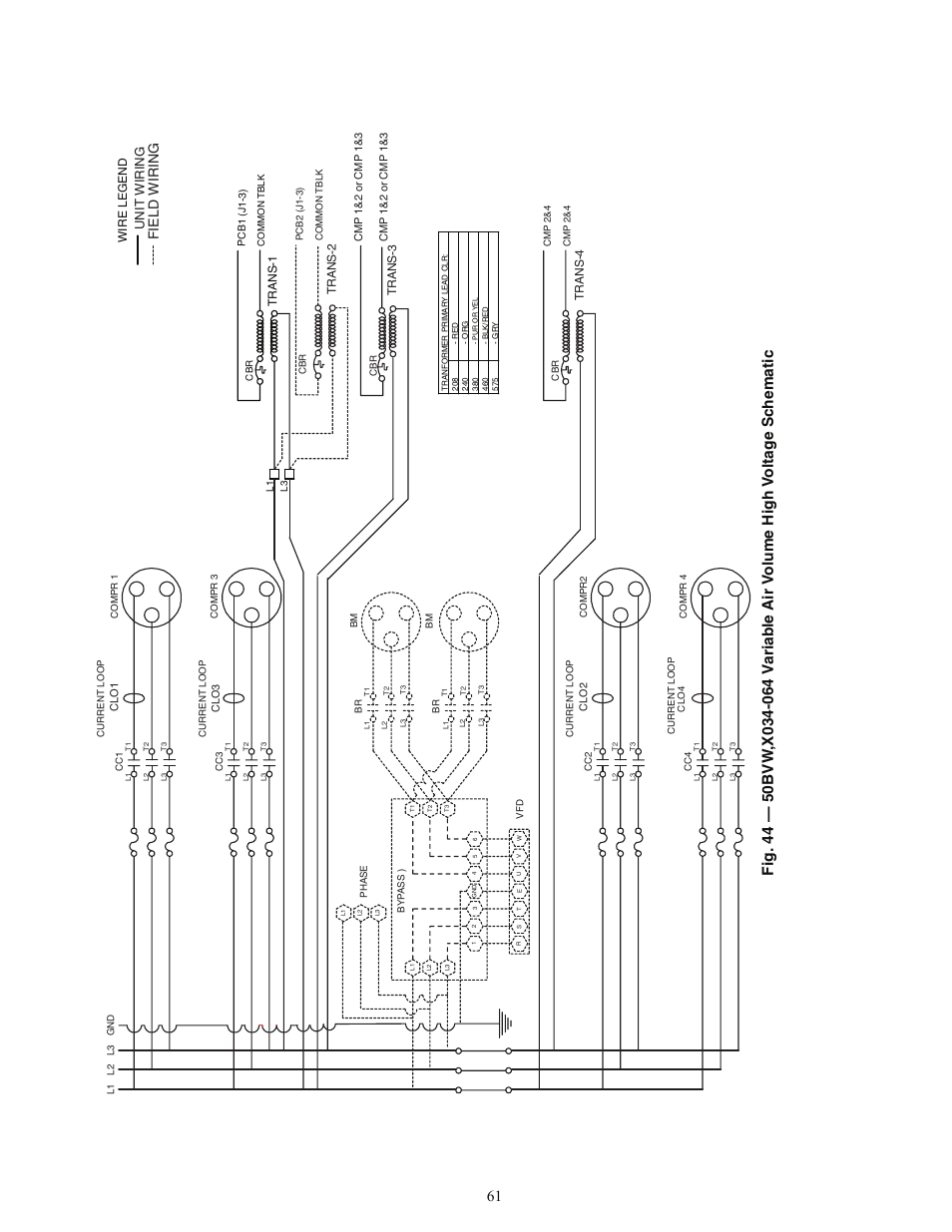 Field wiring, Unit wiring | Carrier OMNIZONE 50BV020-064 User Manual | Page 61 / 68
