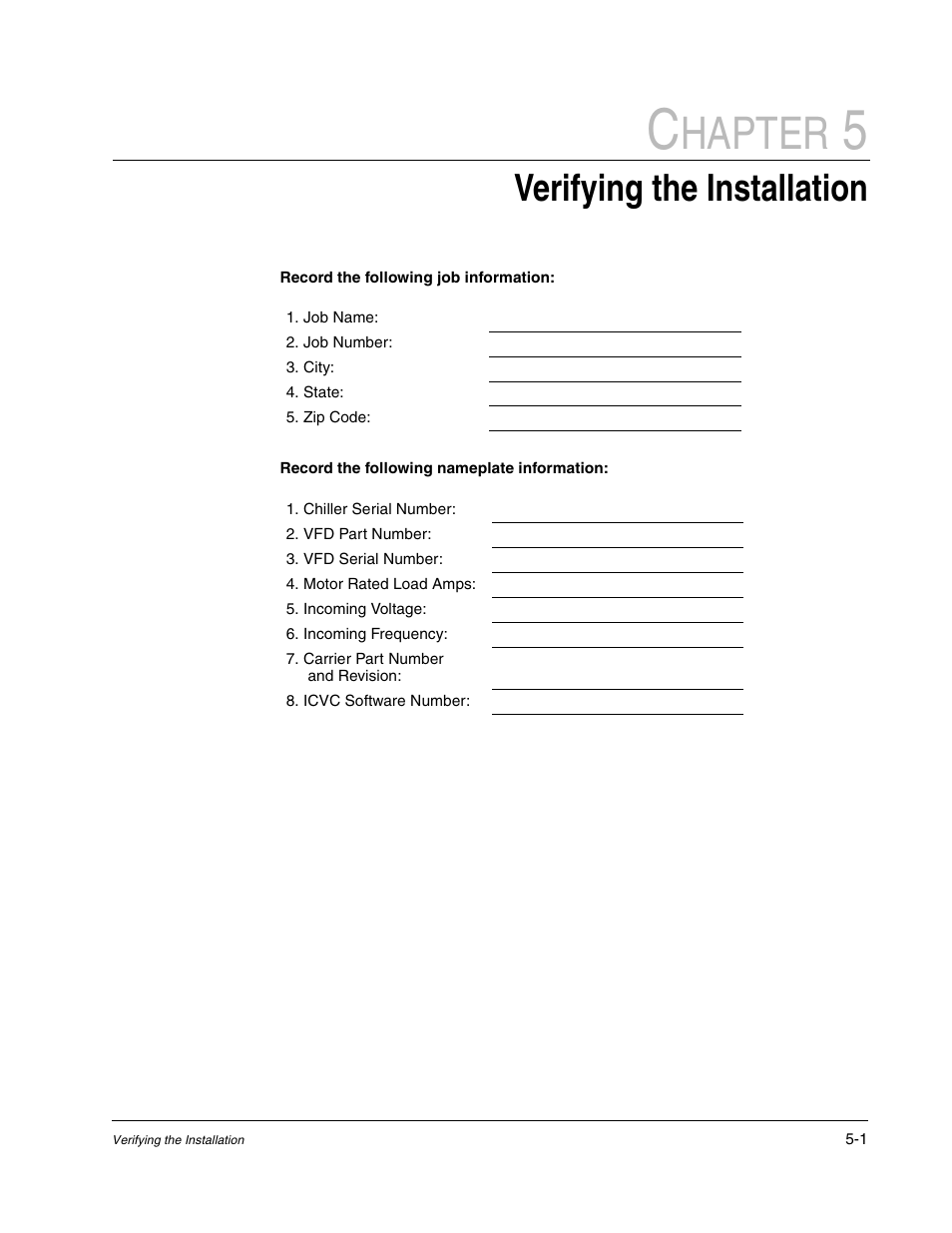 Chapter 5 verifying the installation, Hapter, Verifying the installation | Carrier D2-3466-2 User Manual | Page 17 / 38