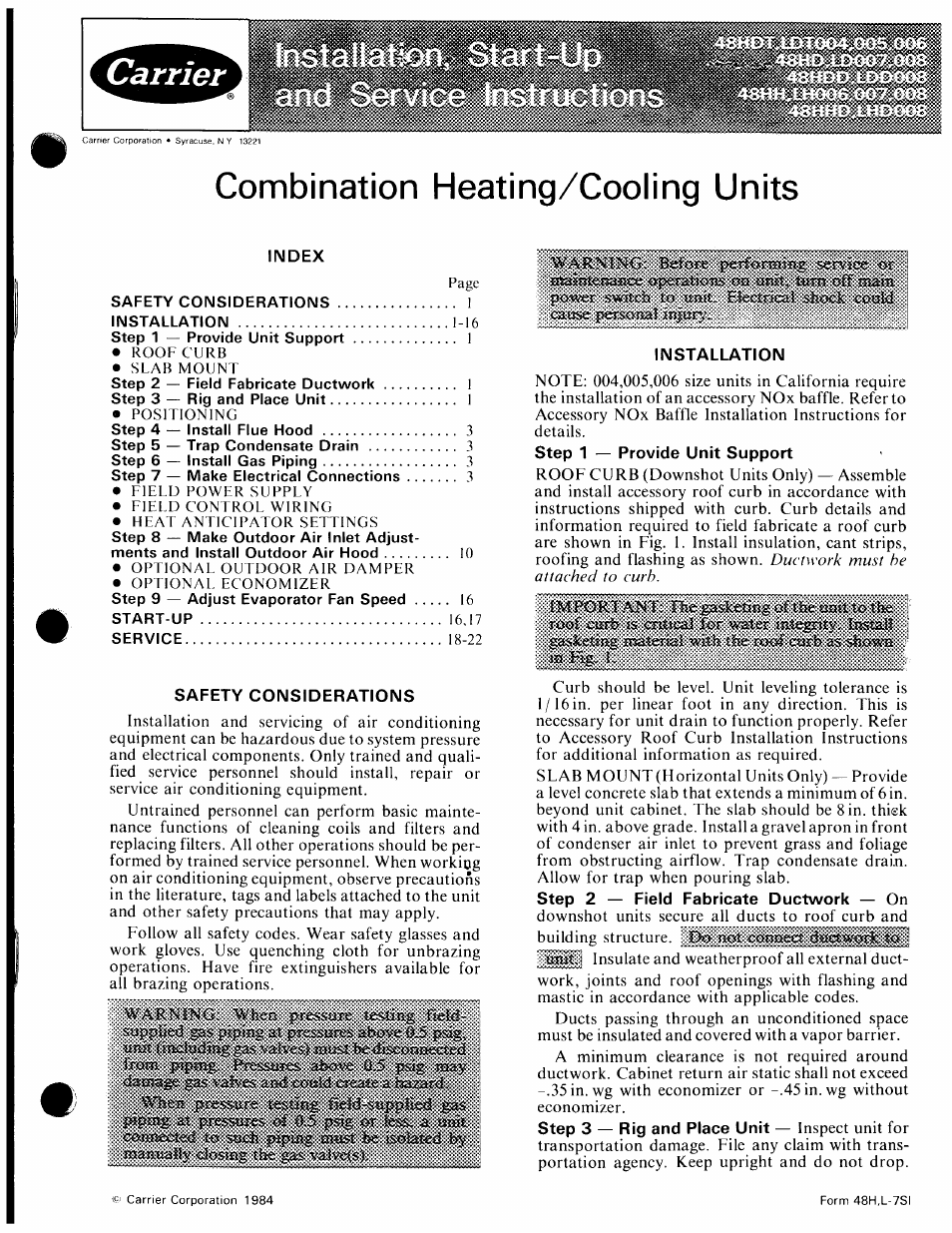 Carrier 48HDT User Manual | 26 pages