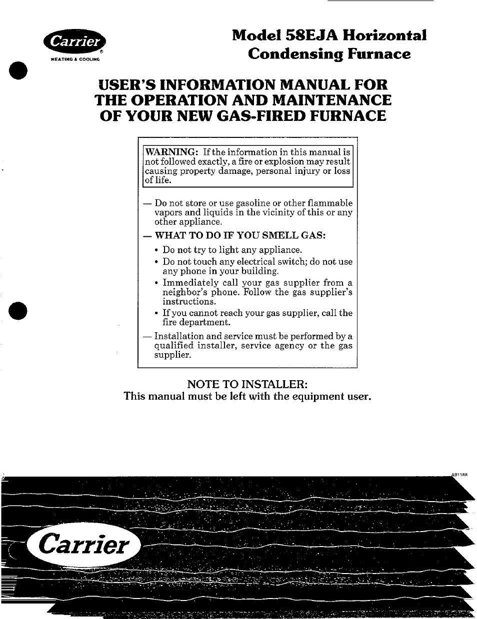 Carrier 58EJA User Manual | 13 pages