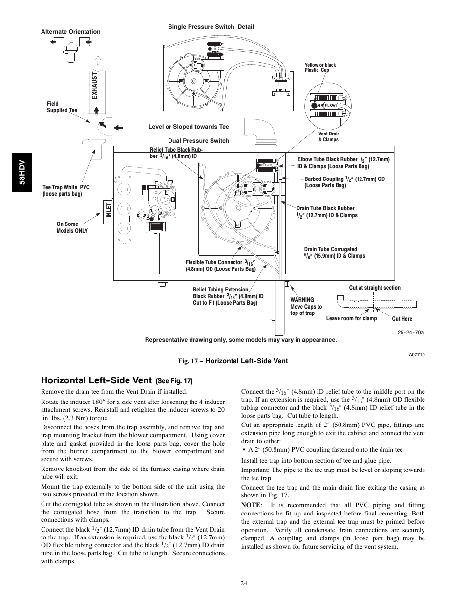 Horizontal left--side vent | Carrier DIRECT VENT 4 58HDV User Manual | Page 24 / 52