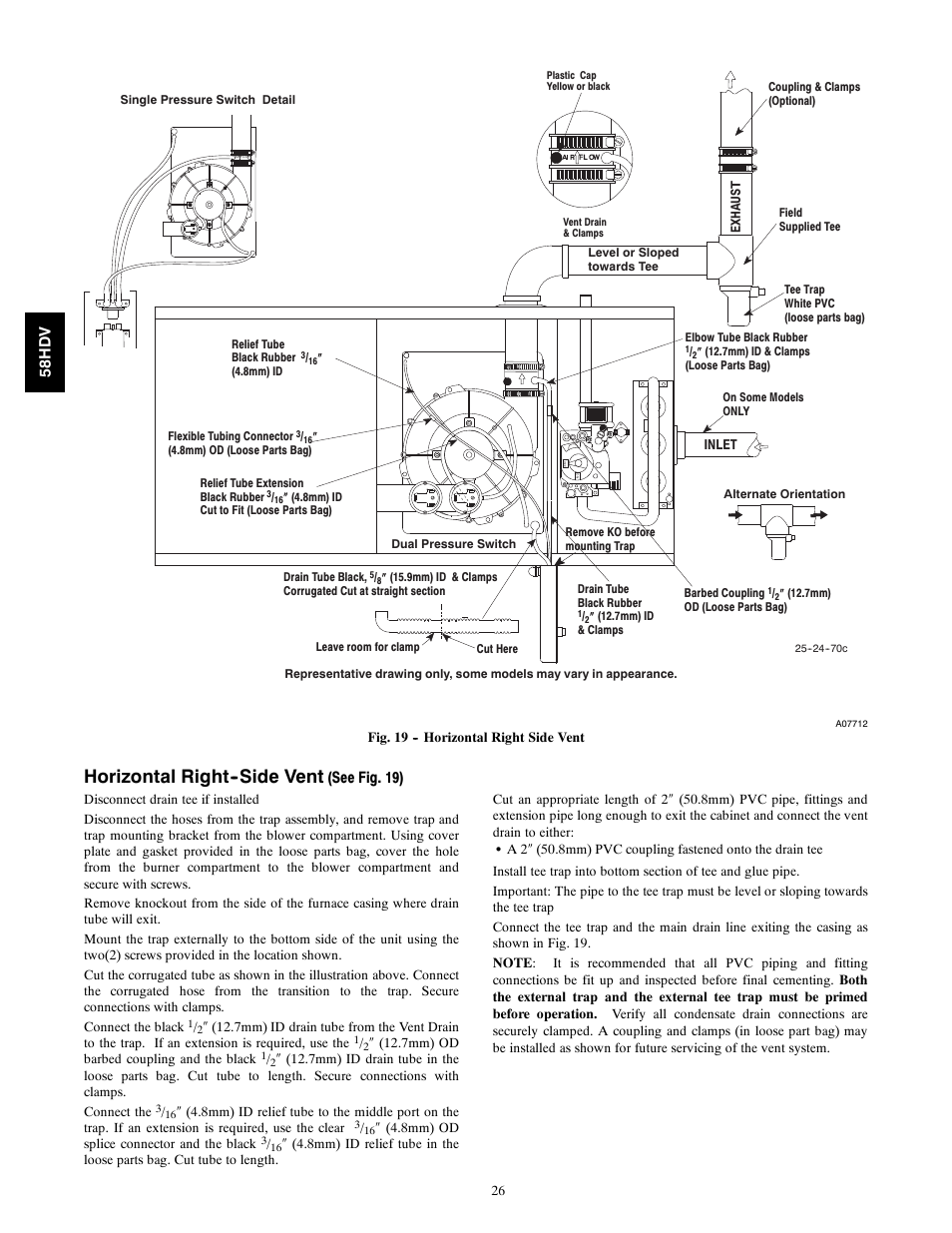 Horizontal right--side vent | Carrier DIRECT VENT 4 58HDV User Manual | Page 26 / 52