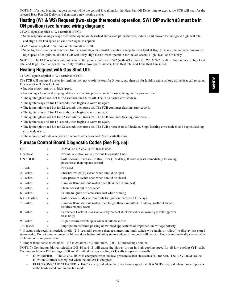 Heating request with gas shut off | Carrier DIRECT VENT 4 58HDV User Manual | Page 47 / 52