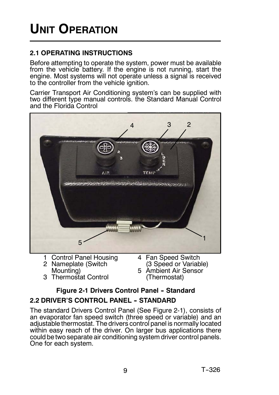 Peration | Carrier T-326 User Manual | Page 11 / 19