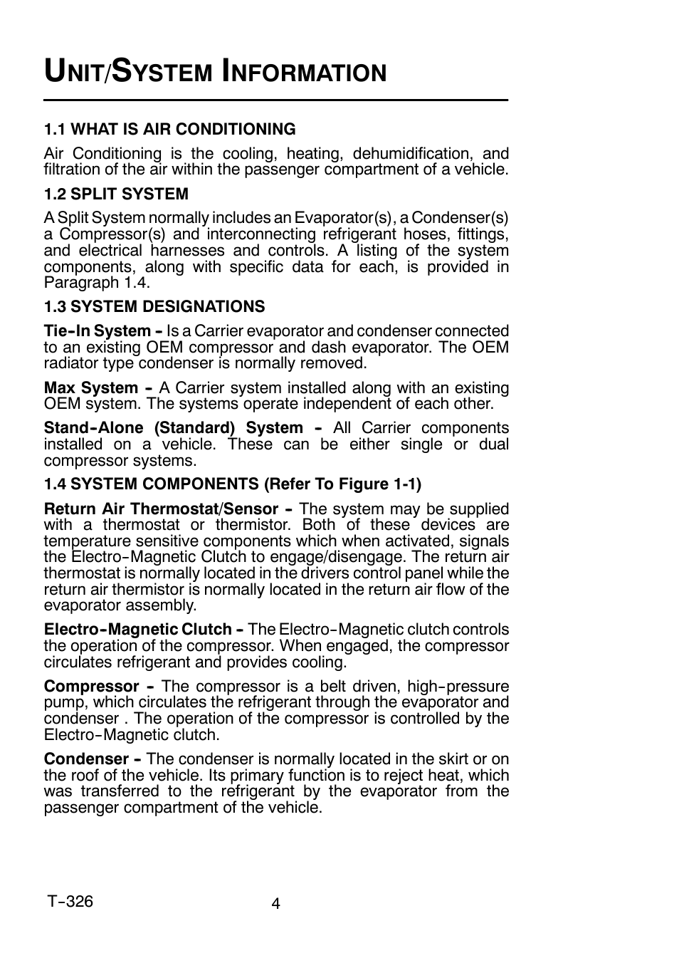 Ystem, Nformation | Carrier T-326 User Manual | Page 6 / 19