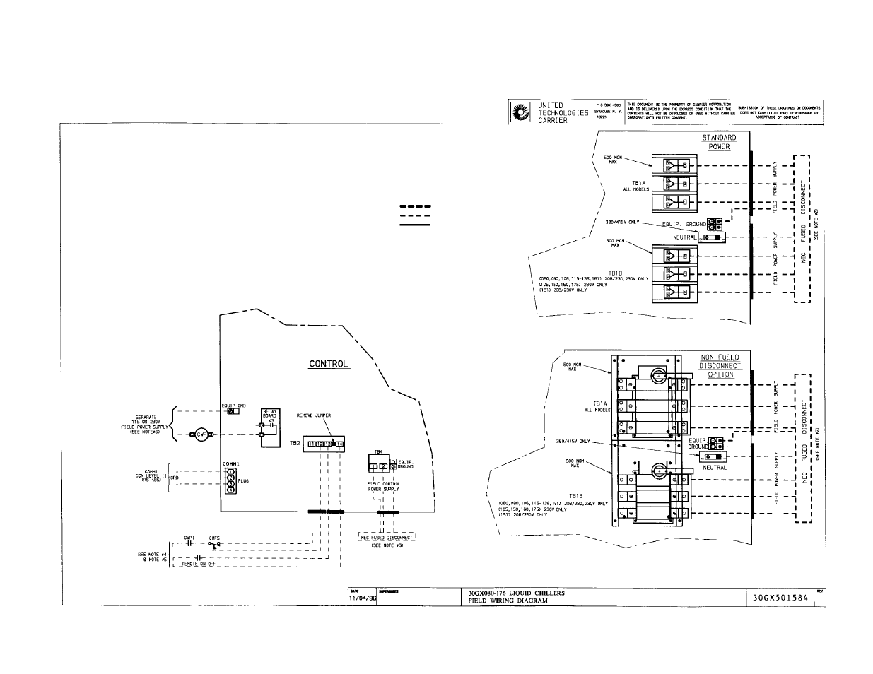 Field wiring diagram | Carrier 30GX080-265 User Manual | Page 11 / 12