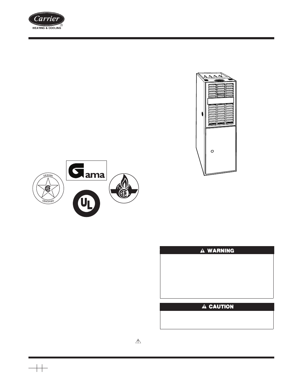 Carrier INDUCED COMBUSTION 58YAV User Manual | 12 pages
