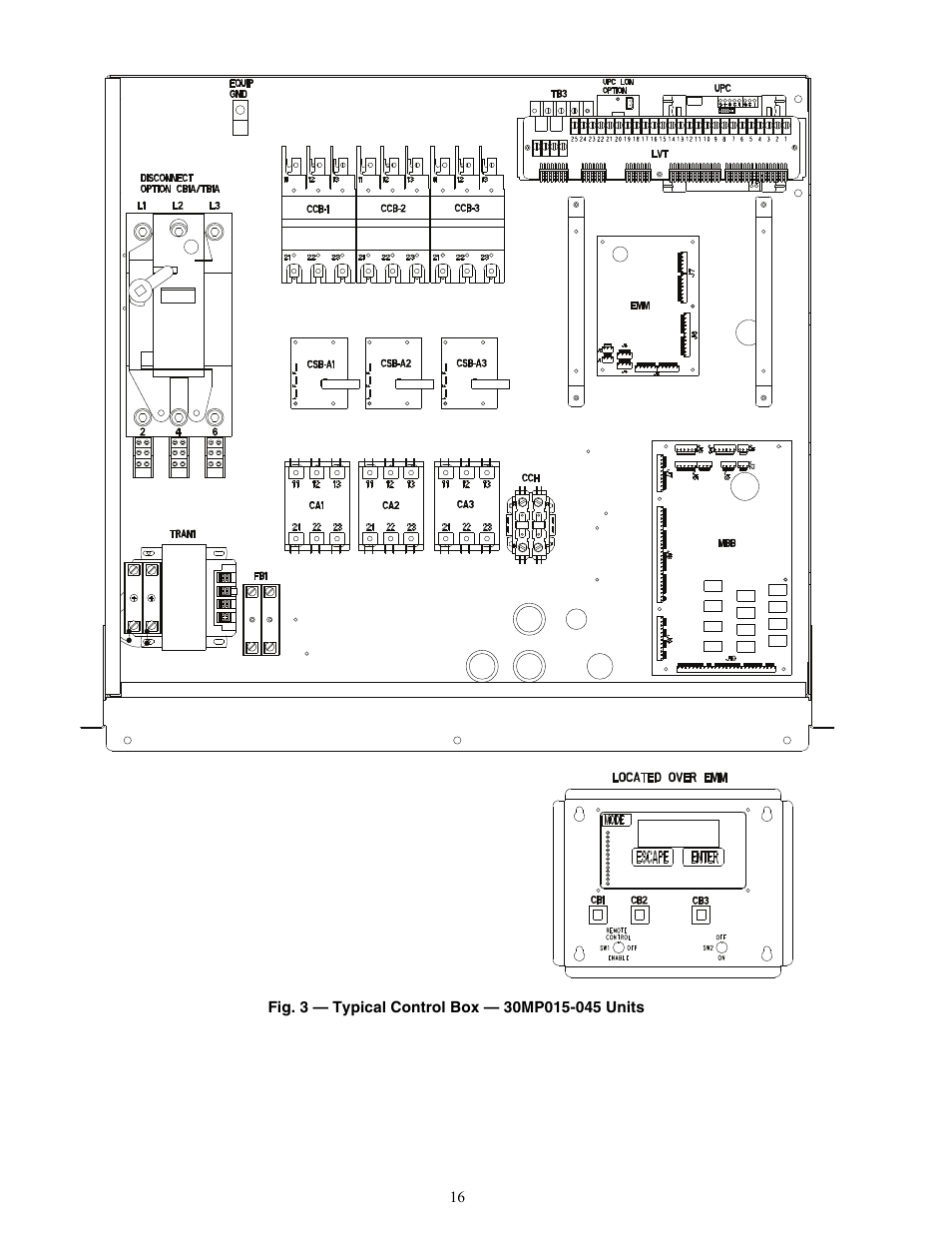 Located over emm | Carrier AQUASNAP MPW015-045 User Manual | Page 16 / 80