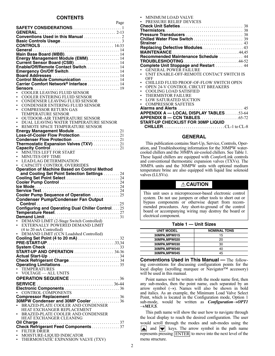Carrier AQUASNAP MPW015-045 User Manual | Page 2 / 80