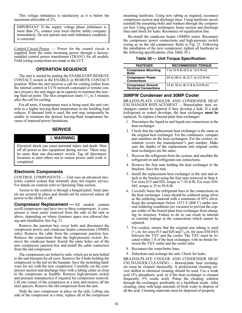 Carrier AQUASNAP MPW015-045 User Manual | Page 36 / 80