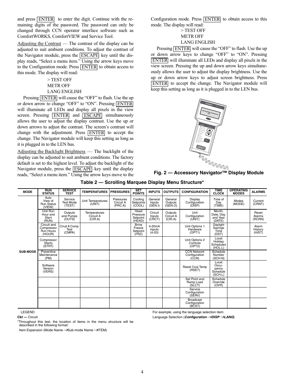 Fig. 2 — accessory navigator™ display module | Carrier AQUASNAP MPW015-045 User Manual | Page 4 / 80