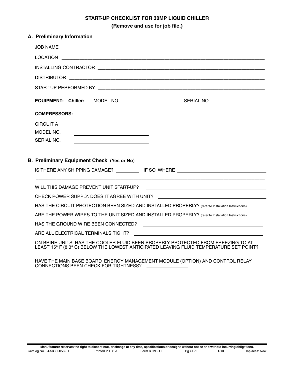 Carrier AQUASNAP MPW015-045 User Manual | Page 73 / 80