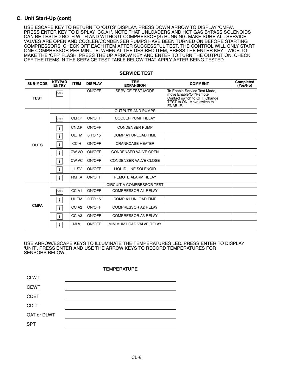 C. unit start-up (cont) | Carrier AQUASNAP MPW015-045 User Manual | Page 78 / 80