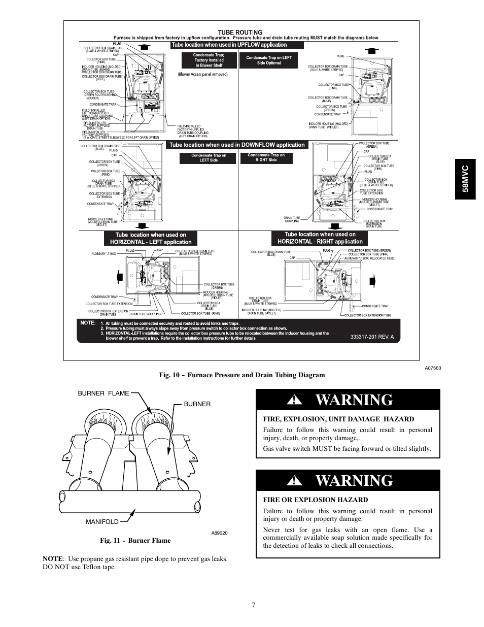Warning | Carrier IDEALCOMFORT 58MVC User Manual | Page 7 / 20