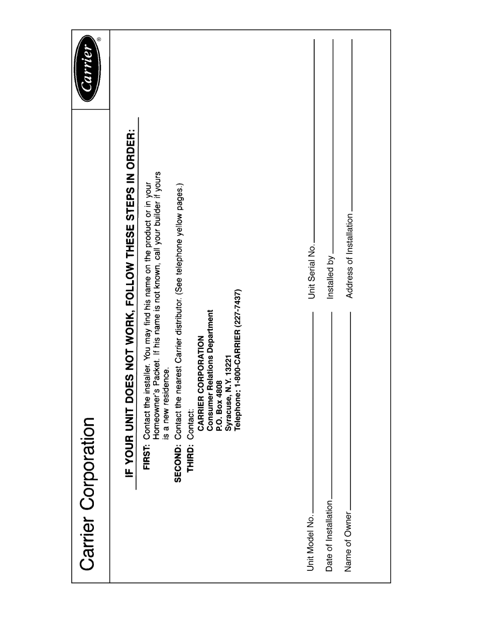Carrier DEBONAIR 33CS User Manual | Page 6 / 8