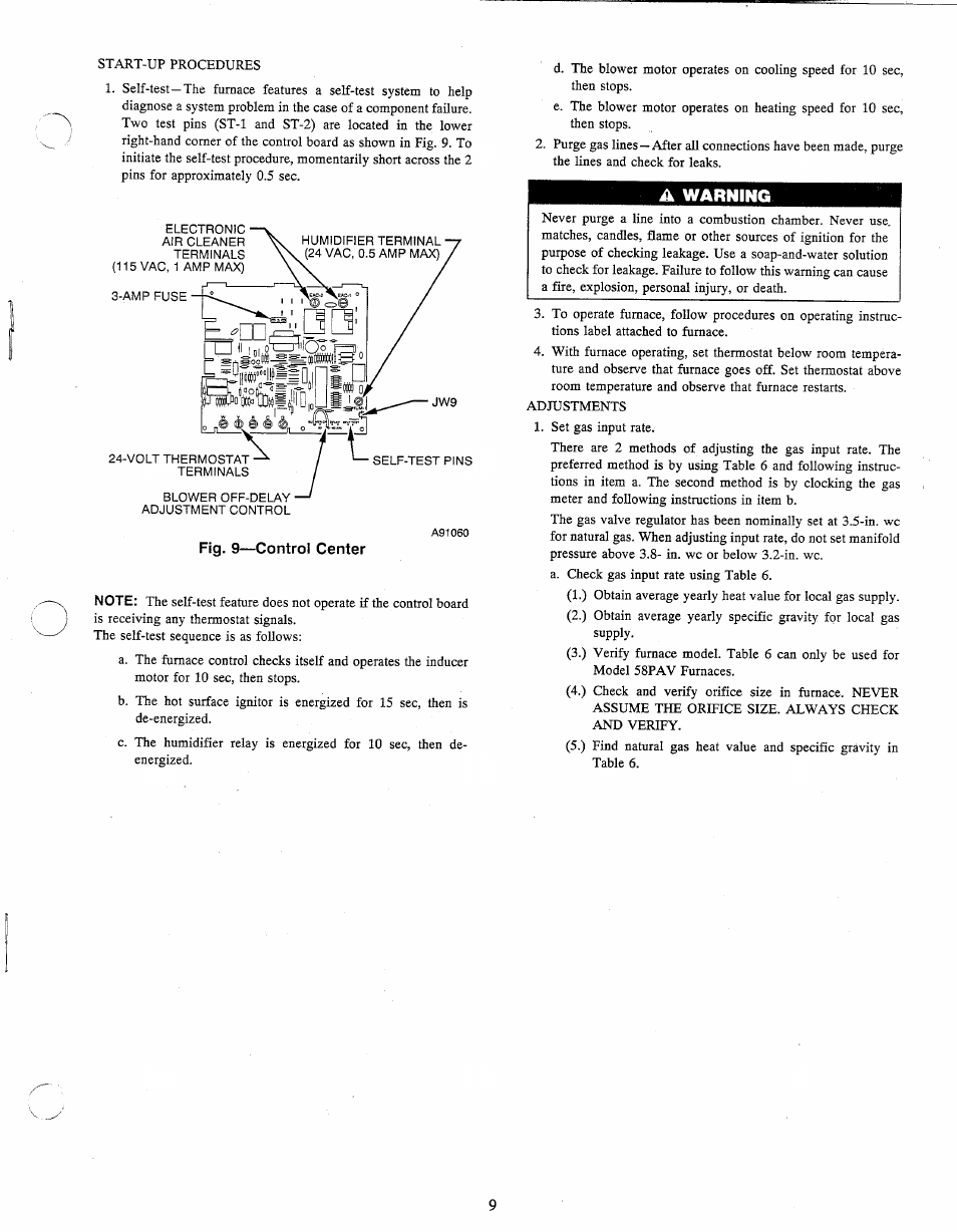 Д warning | Carrier 58PAV User Manual | Page 9 / 14