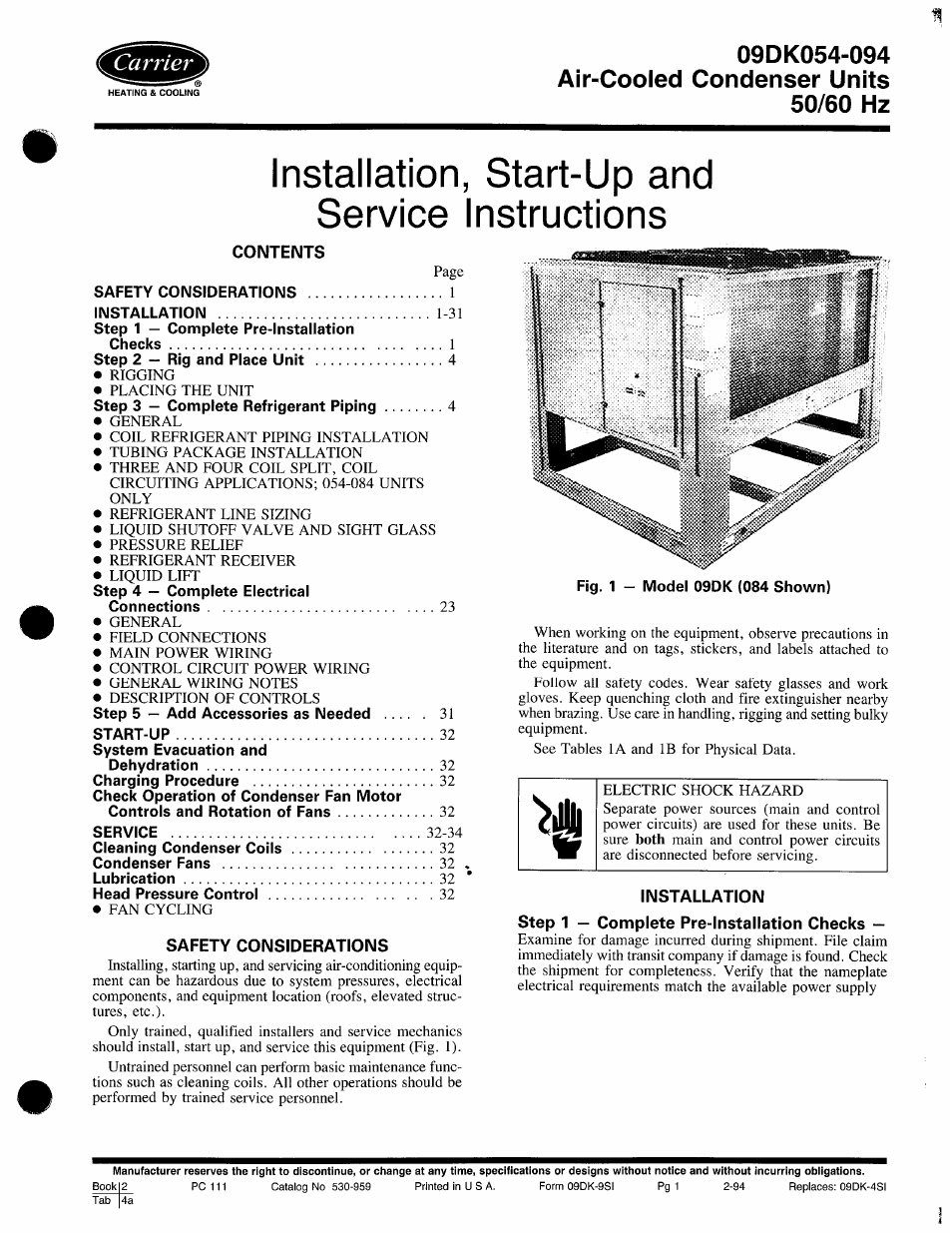 Carrier 09DK054-094 User Manual | 35 pages