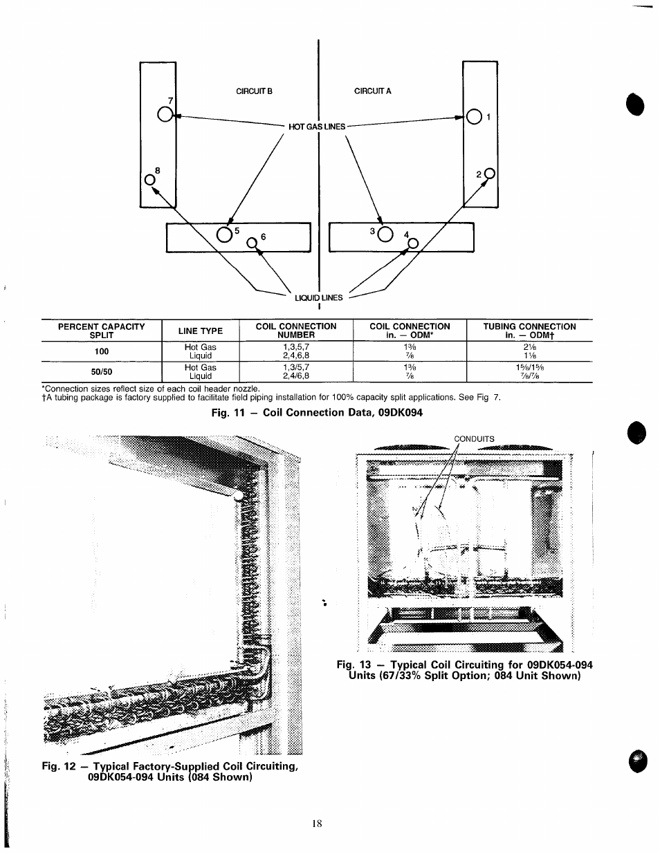 Fig. 11 - coil connection data, 09dk094 | Carrier 09DK054-094 User Manual | Page 18 / 35