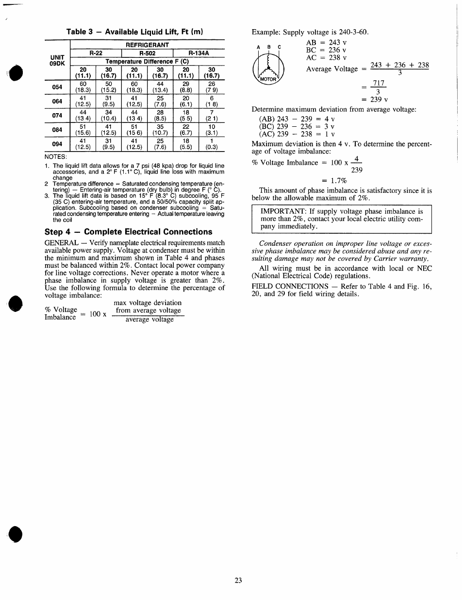 Step 4 - complete electrical connections | Carrier 09DK054-094 User Manual | Page 23 / 35