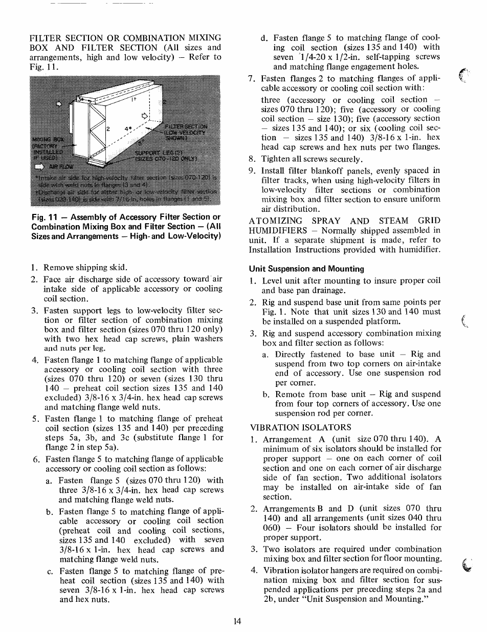 Unit suspension and mounting | Carrier 39B User Manual | Page 14 / 24