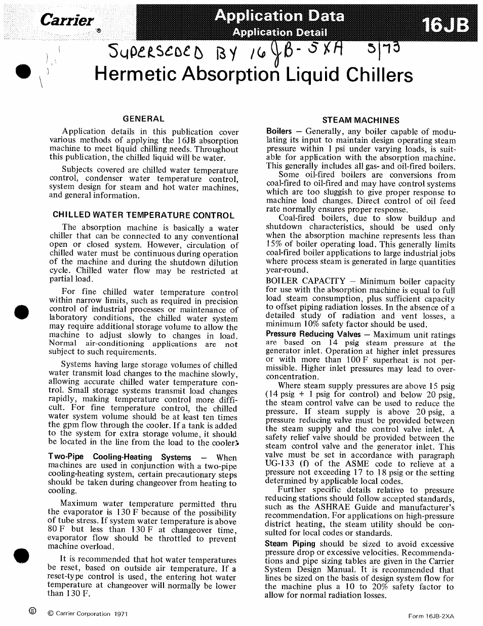 Carrier 16JB User Manual | 11 pages