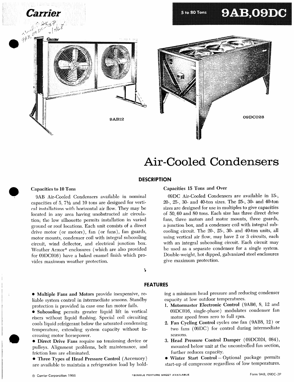 Carrier 09DC User Manual | 6 pages