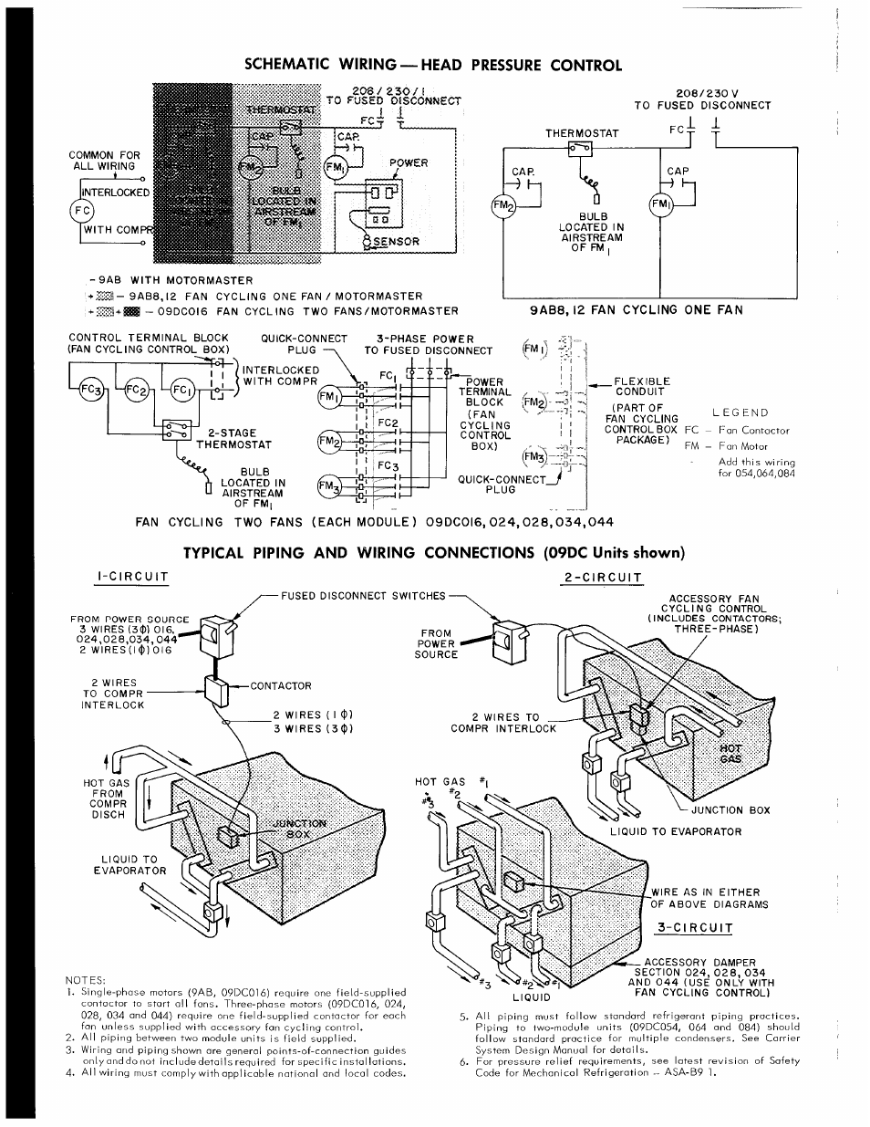 Тшййозтйт i i, Fm^ (fm3,“i, 2 wires(lф)oi6 | Schematic wiring —head pressure control | Carrier 09DC User Manual | Page 5 / 6