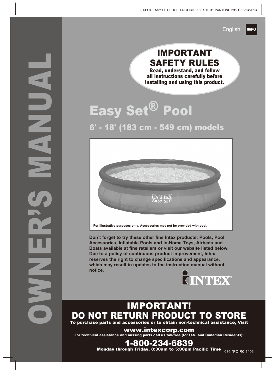 Intex 10 FT X 30 IN OCEAN REEF EASY SET POOL SET User Manual | 14 pages