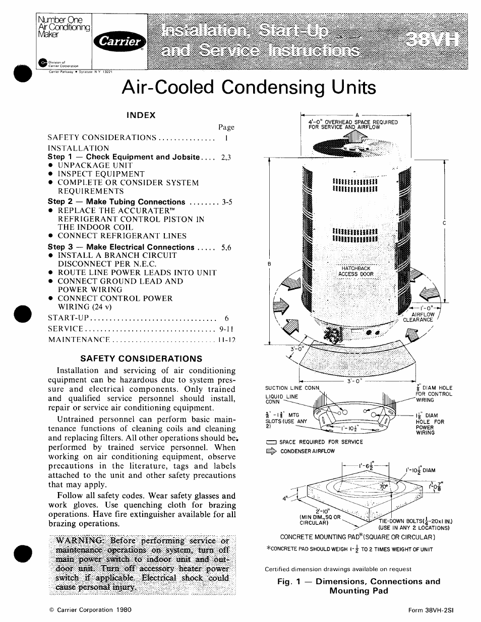 Carrier 38VH User Manual | 12 pages