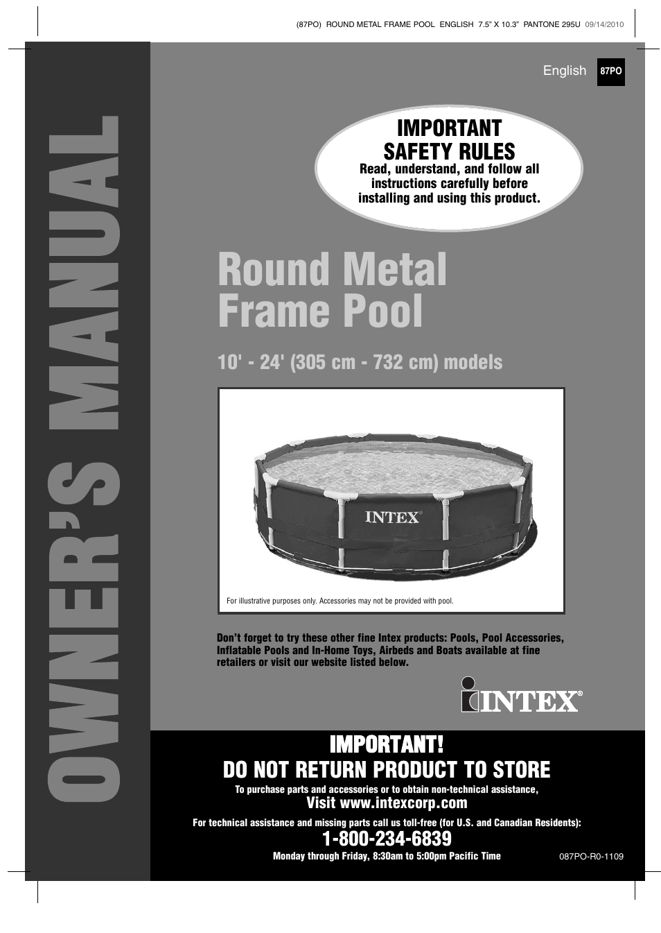 Intex 12 FT X 30 IN METAL FRAME POOL 2011 User Manual | 17 pages