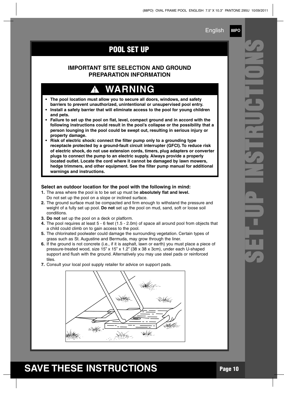 Intex 20 FT X 12 FT X 48 IN OVAL FRAME POOL User Manual | Page 10 / 21