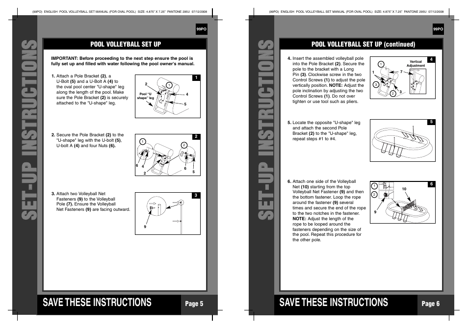 Intex Volleyball Set For Oval Frame Pool 2012 User Manual | Page 3 / 4