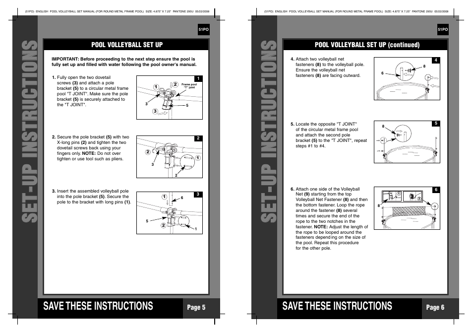 Intex Volleyball Set For Circular Metal Frame Pool 2011 User Manual | Page 3 / 4