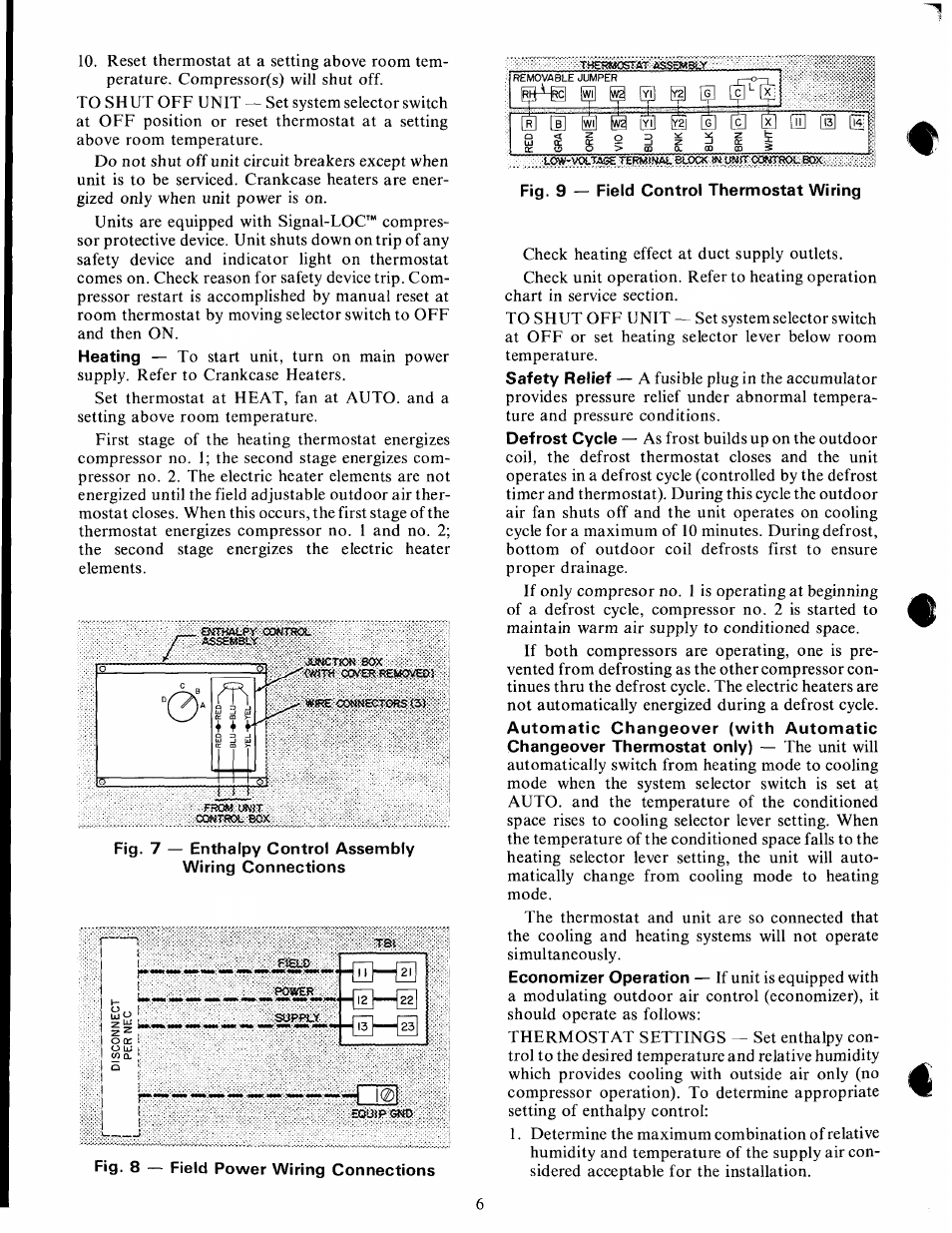 Fig. 9 — field control thermostat wiring | Carrier 50EQ User Manual | Page 6 / 16