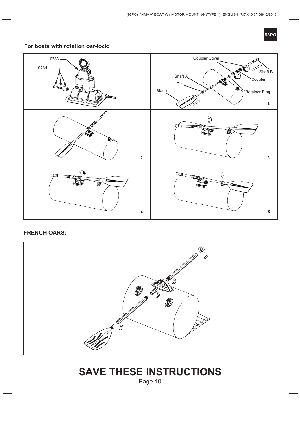 Save these instructions, Page 10 | Intex SEAHAWK 2 BOAT SET 2014 User Manual | Page 10 / 13