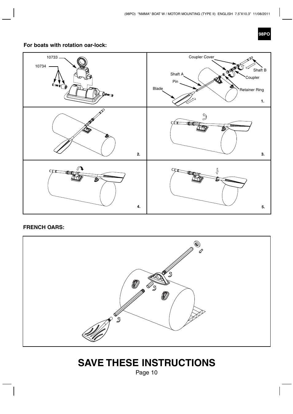 Save these instructions, Page 10 | Intex MARINER 4 BOAT SET 2012 User Manual | Page 10 / 14