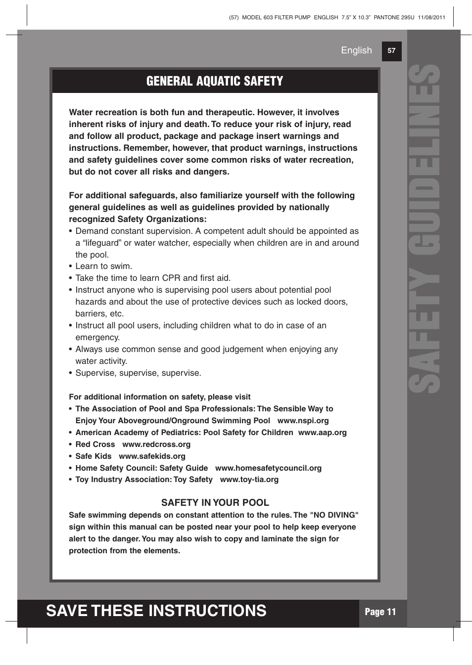 Ss aa ff ee tt yy gg uu iidd ee ll iinn ee ss | Intex 603 Krystal Clear 2012 User Manual | Page 11 / 14