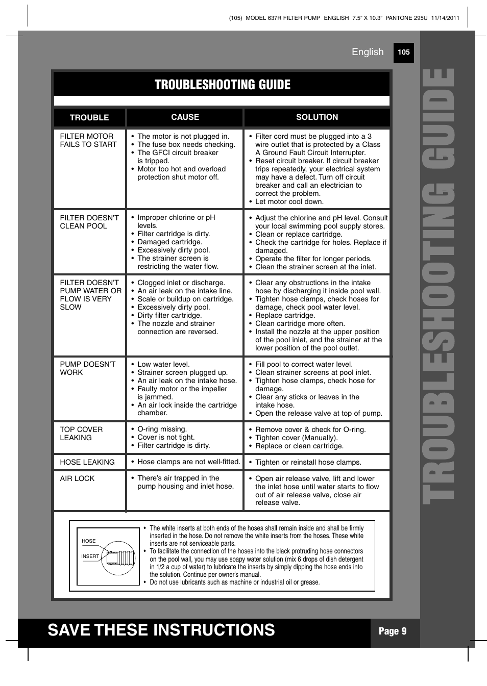 Intex 637R Krystal Clear 2012 User Manual | Page 9 / 14