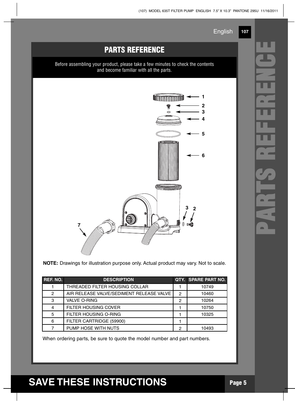 Pp aa rr tt ss rr ee ff ee rr ee nn cc ee | Intex 635T Krystal Clear 2012 User Manual | Page 5 / 19