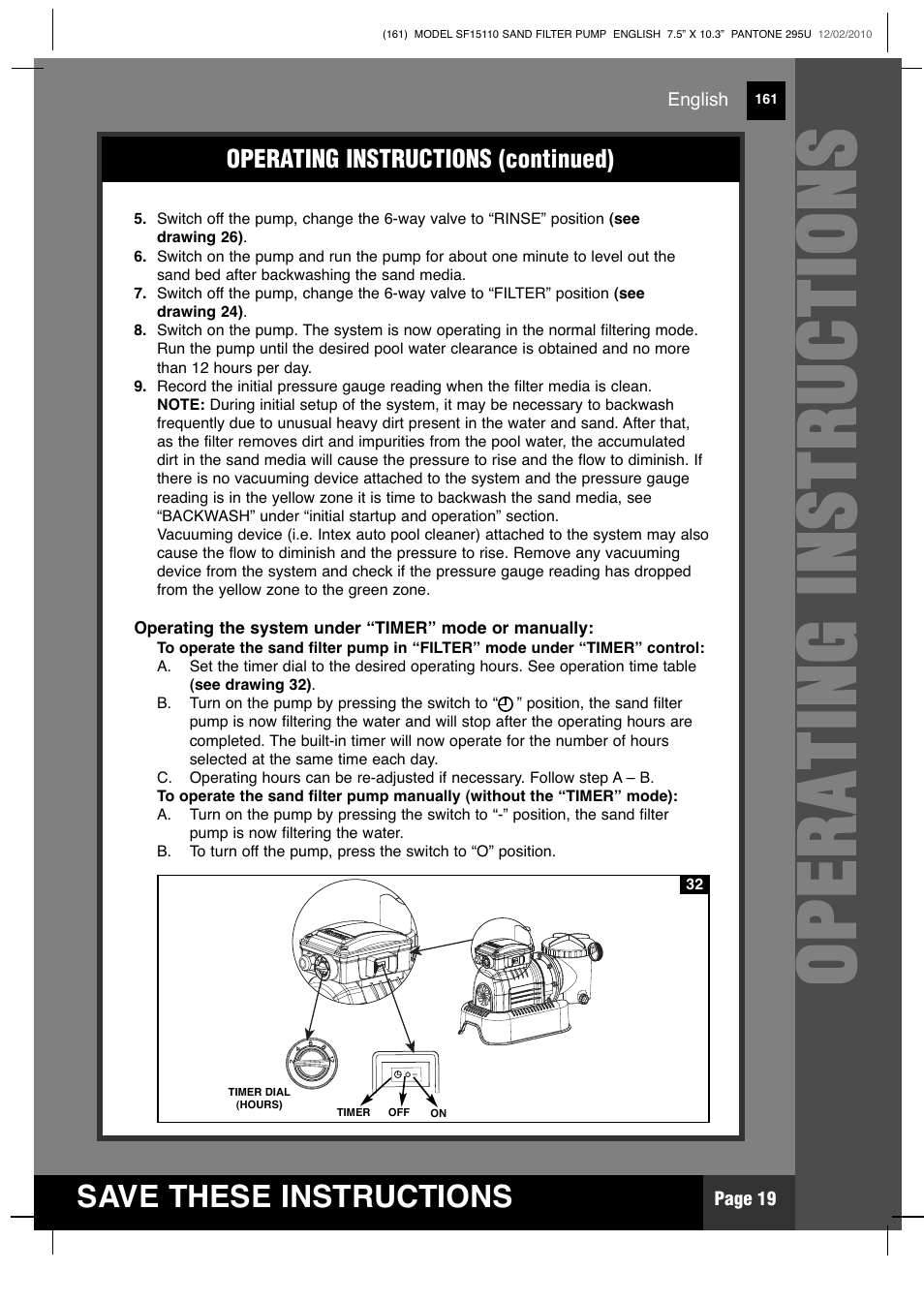 Intex SF15110 Krystal Clear 2011 User Manual | Page 19 / 30