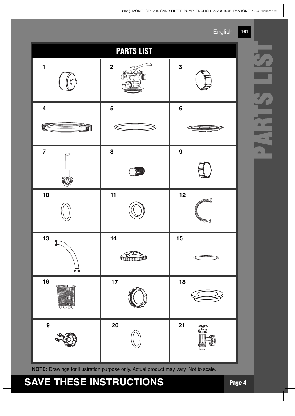Pp aa rr tt ss ll iiss tt | Intex SF15110 Krystal Clear 2011 User Manual | Page 4 / 30