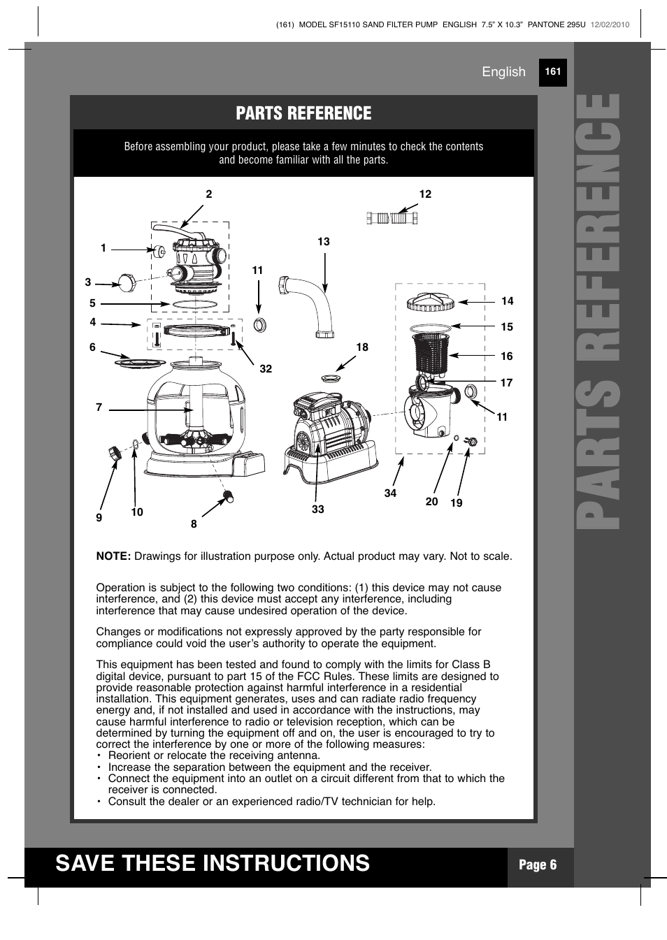 Pp aa rr tt ss rr ee ff ee rr ee nn cc ee | Intex SF15110 Krystal Clear 2011 User Manual | Page 6 / 30