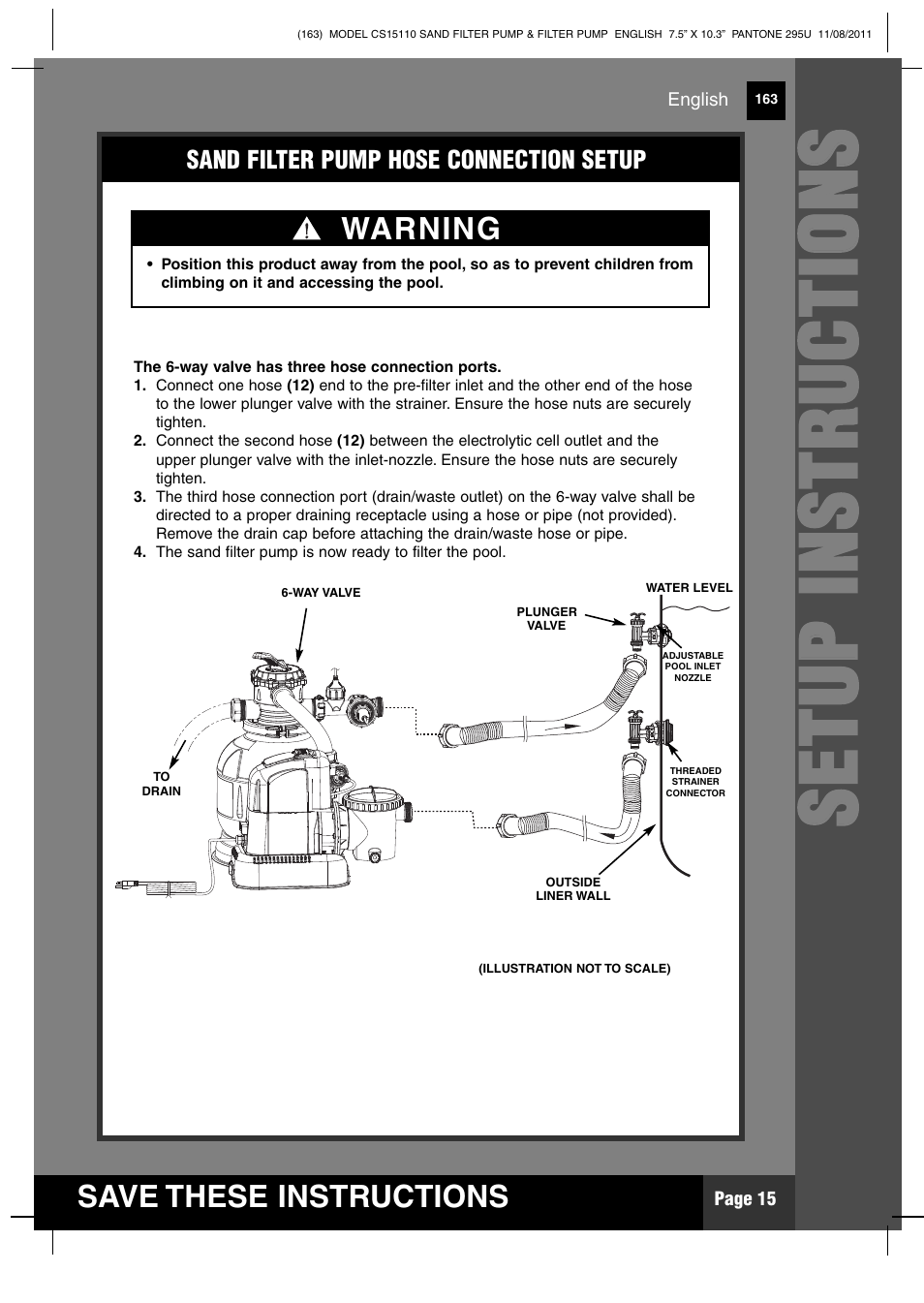 Ss ee tt uu pp ii nn ss tt rr uu cc tt iioo nn ss | Intex CS15110 Krystal Clear 2012 User Manual | Page 15 / 40