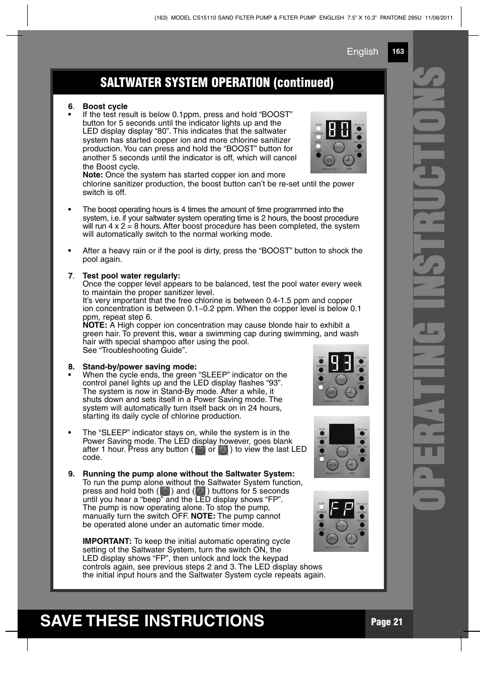 Intex CS15110 Krystal Clear 2012 User Manual | Page 21 / 40