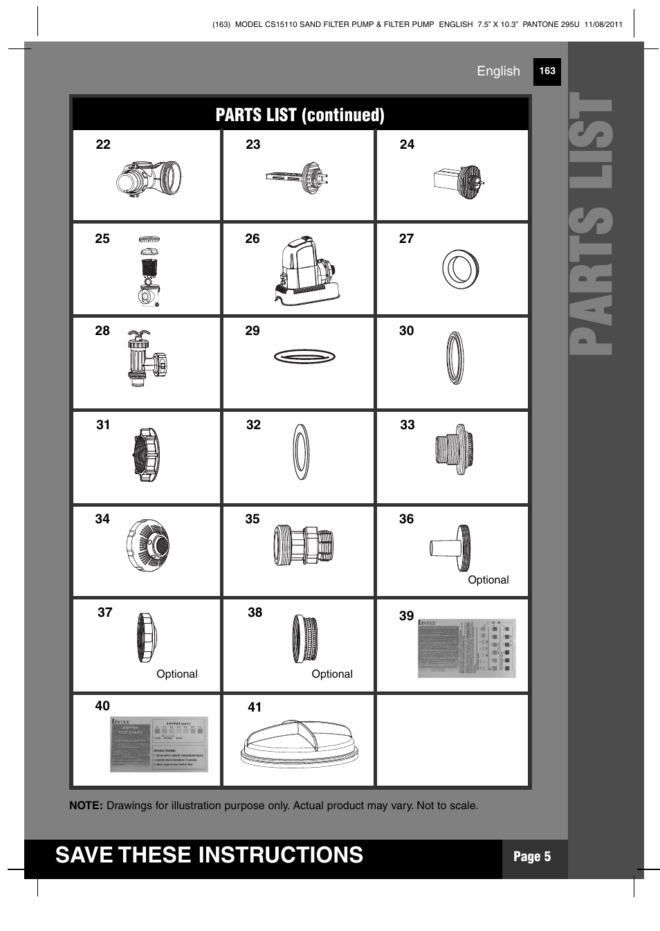 Pp aa rr tt ss ll iiss tt | Intex CS15110 Krystal Clear 2012 User Manual | Page 5 / 40