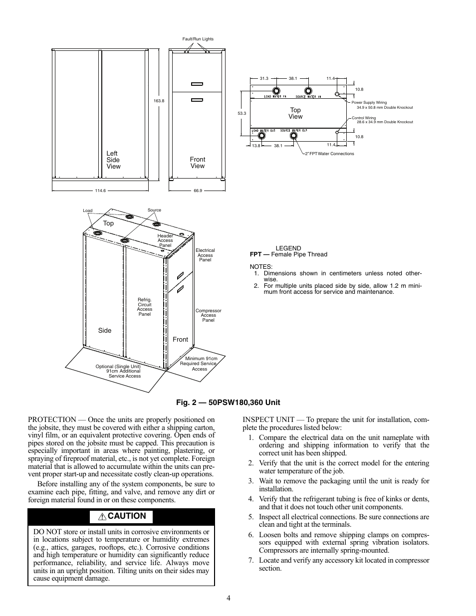 Caution | Carrier AQUAZONE 50PSW036-360 User Manual | Page 4 / 24