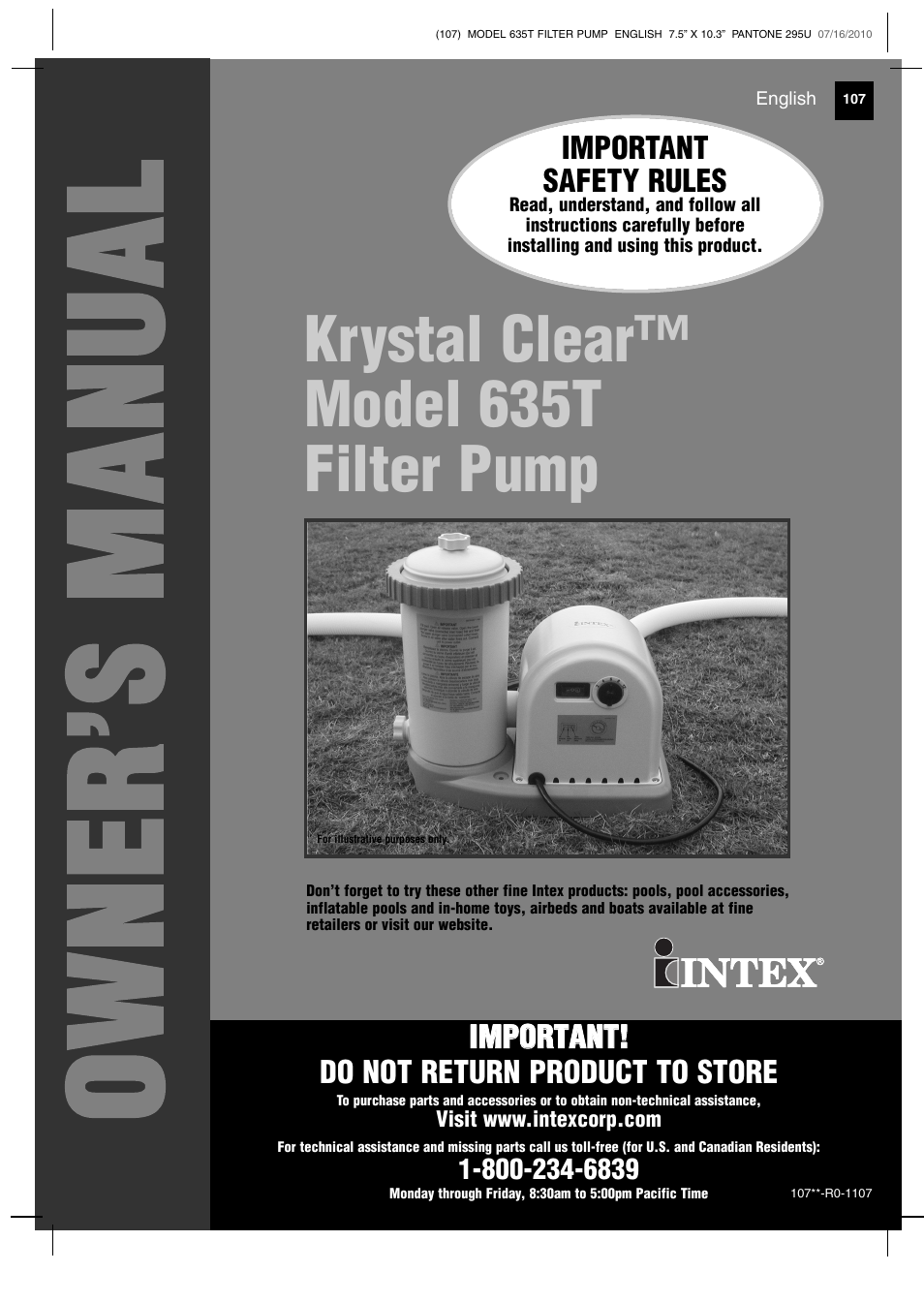 Intex 635T Krystal Clear 2011 User Manual | 19 pages