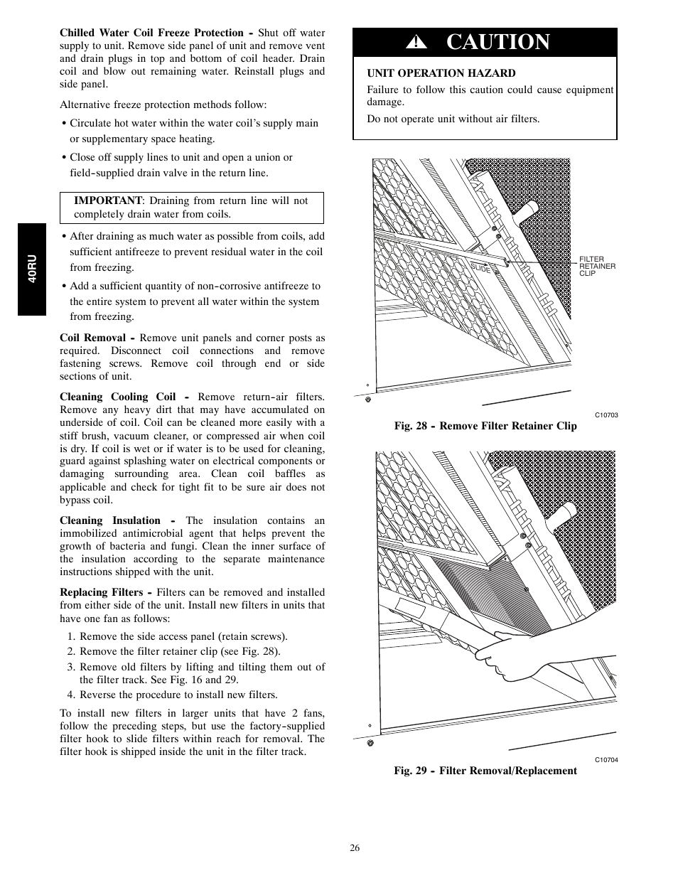 Caution | Carrier 40RU User Manual | Page 26 / 40