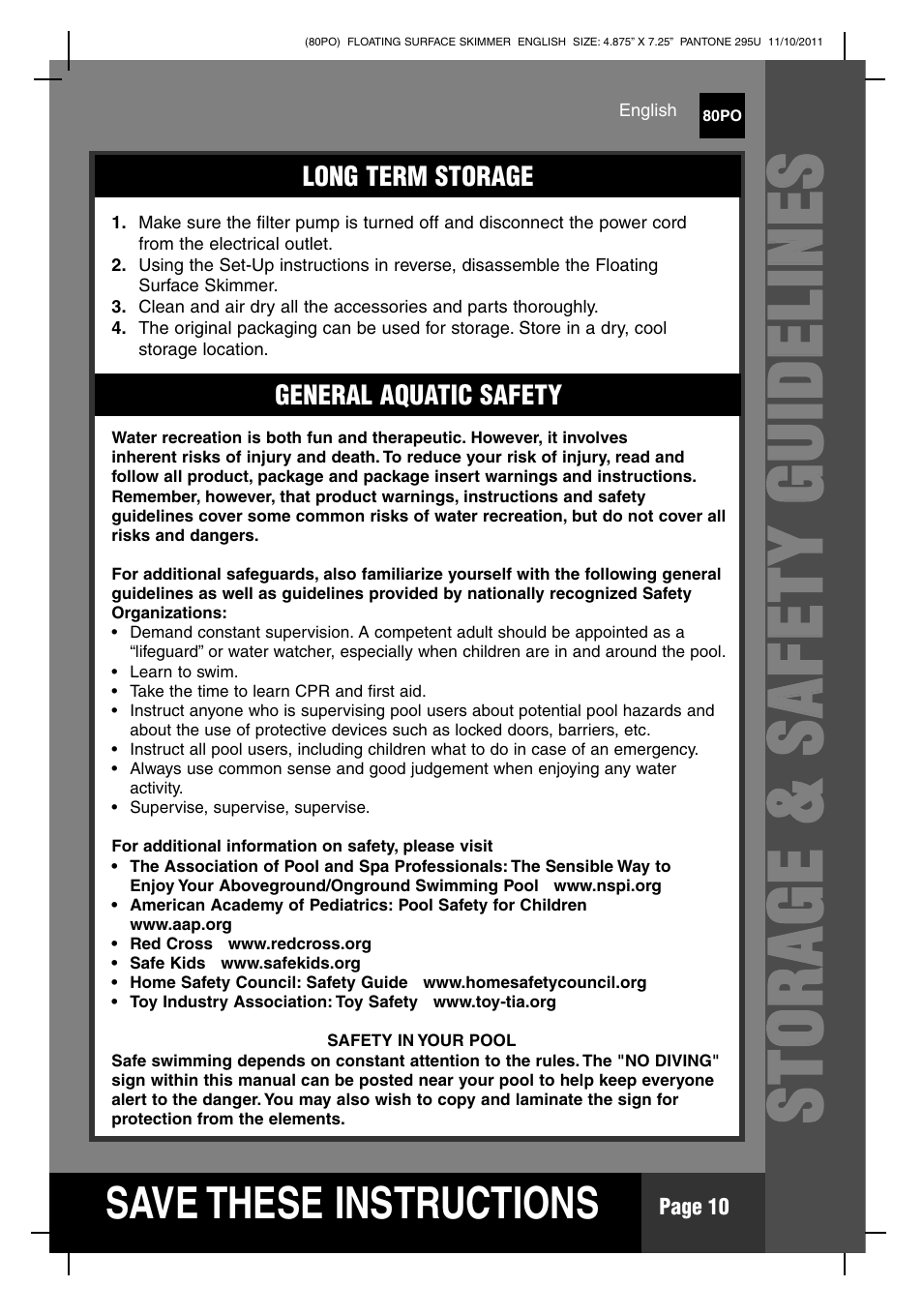 Intex Floating Surface Skimmer v.1 User Manual | Page 10 / 12