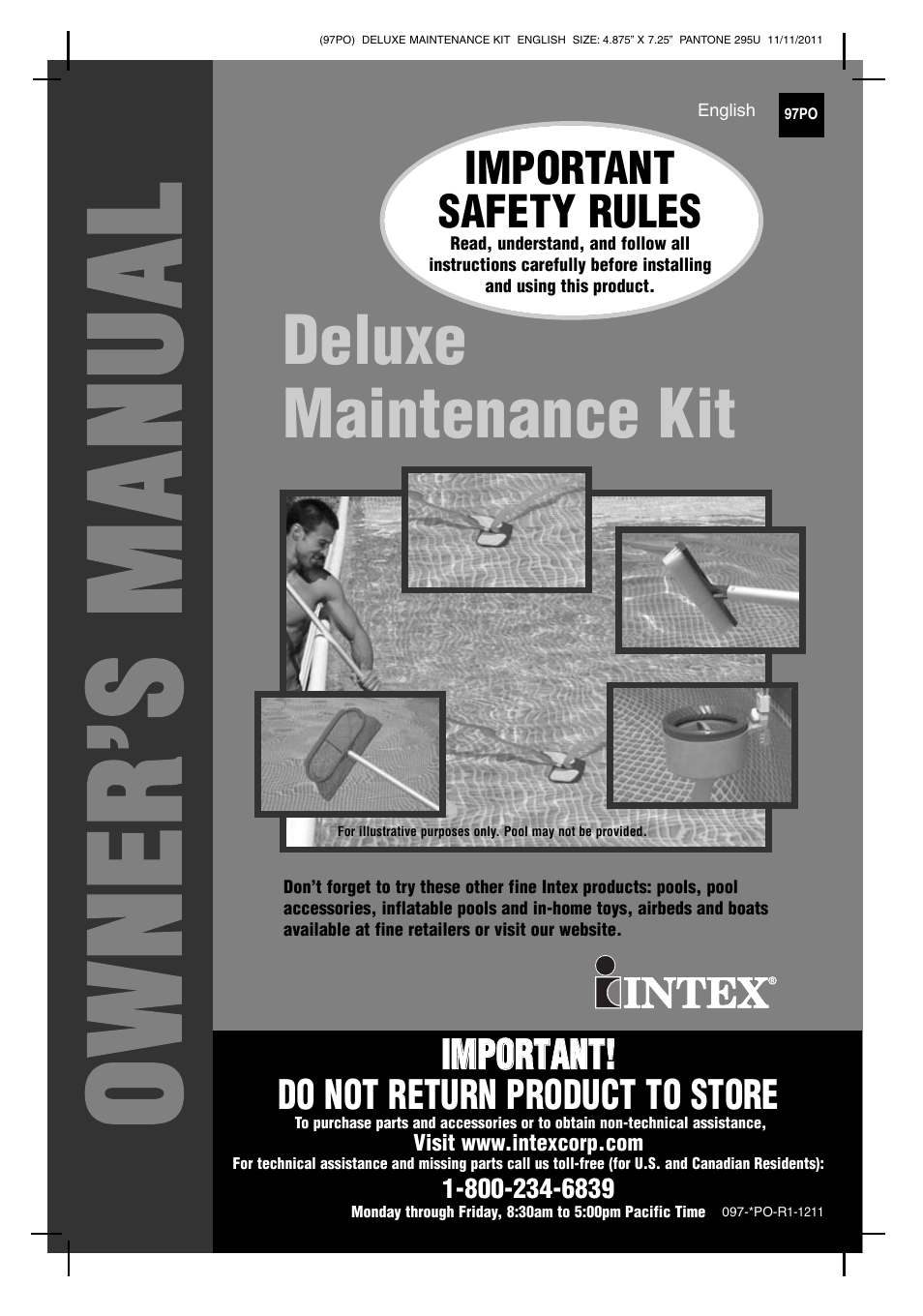 Intex Deluxe Maintenance Kit 2012 User Manual | 20 pages